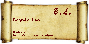 Bognár Leó névjegykártya
