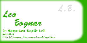 leo bognar business card