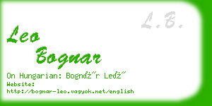 leo bognar business card